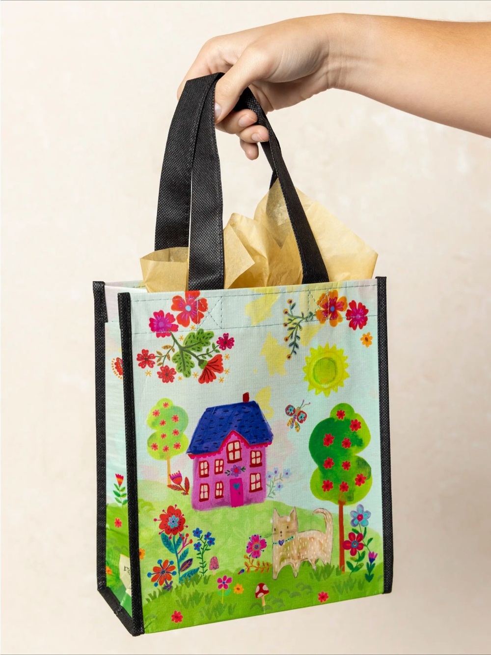 3/$15 Natural Life reusable cat happy bag